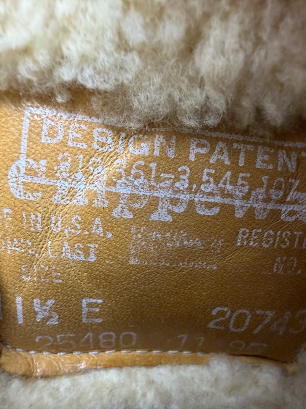 VTG Kush N Kollar Chippewa Brown Leather Work Boots Shearling Wool Insulated 11E - Picture 8 of 13